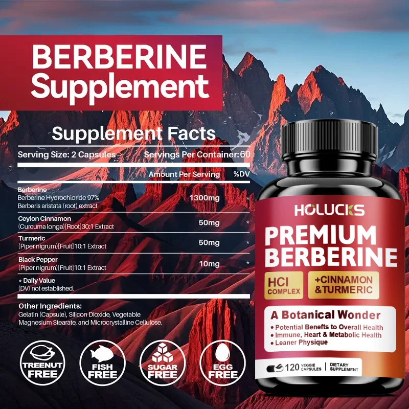 Berberine Hcl Capsule - Holucks Complejo Premium Berberine HCl con