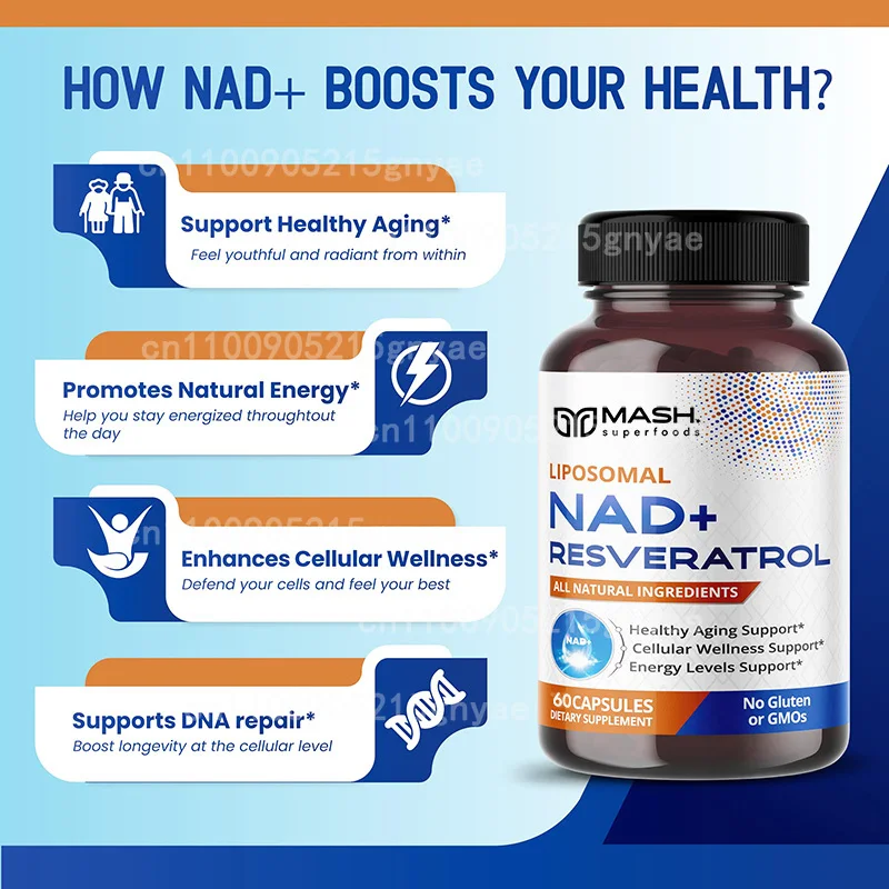 Suplemento NAD+ de 900 mg: Nic - Resveratrol Capsule Anti Aging reseña y precio