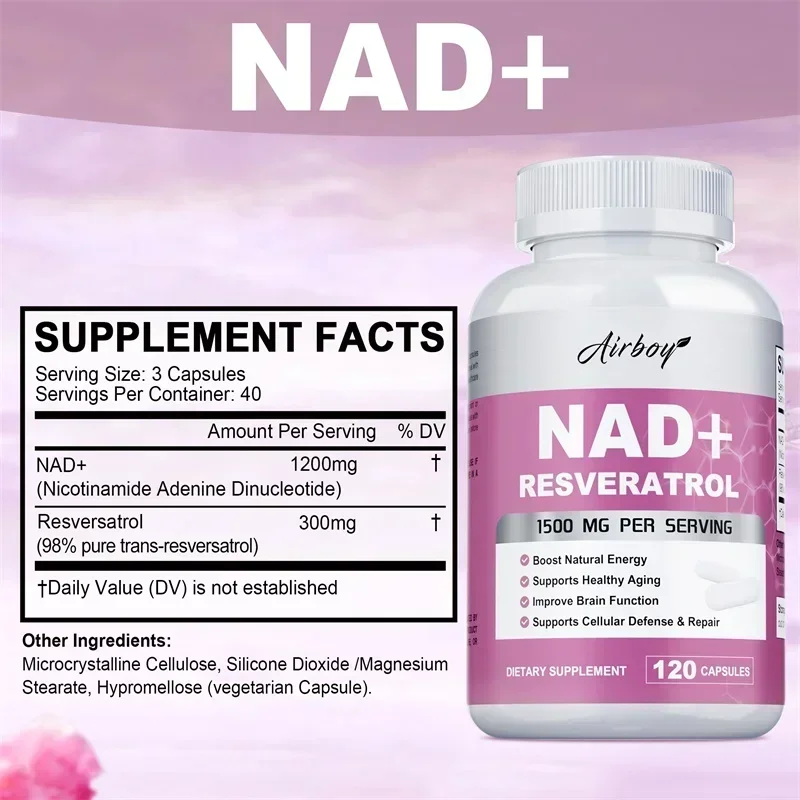 NAD + Resveratrol - Favorece l - Resveratrol Capsule Anti Aging reseña y precio
