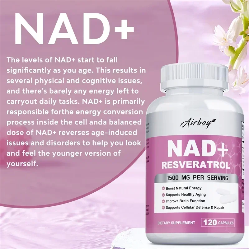 NAD + Resveratrol - Favorece l - Resveratrol Capsule Anti Aging reseña y precio