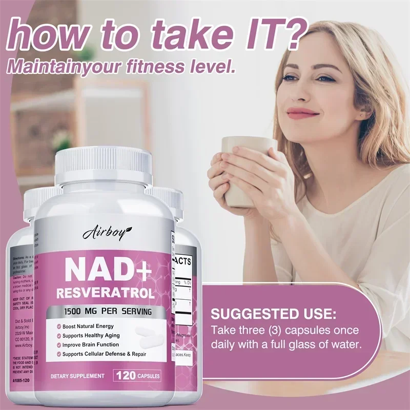 NAD + Resveratrol - Favorece l - Resveratrol Capsule Anti Aging reseña y precio
