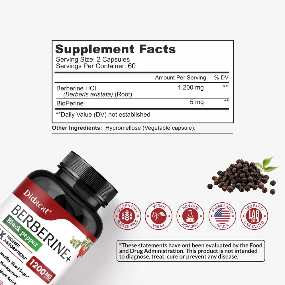 Suplemento Berberine HCl - par - Berberine Hcl Capsule reseña y precio