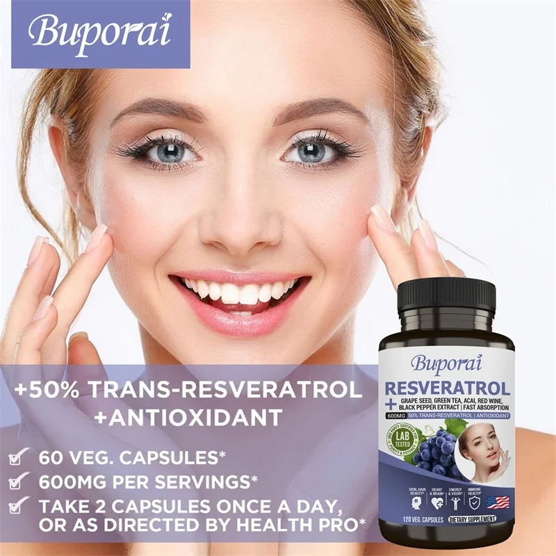 Cápsulas de resveratrol: antio - Resveratrol Capsule Anti Aging reseña y precio