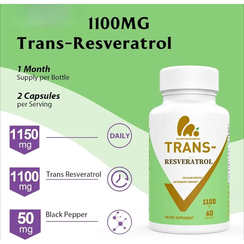 Resveratrol 99 % 1100 mg antio - Resveratrol Capsule Anti Aging reseña y precio