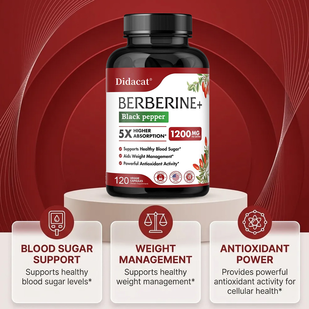 Suplemento de Berberina 1200mg - Berberine Hcl Capsule reseña y precio